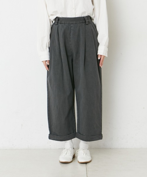 PUAL CE CIN（ピュアルセシン）の「綿麻タックパンツ（その他パンツ・レディース・オフホワイト/ナチュラル/チャコールグレー・FREE）」の13枚目の写真