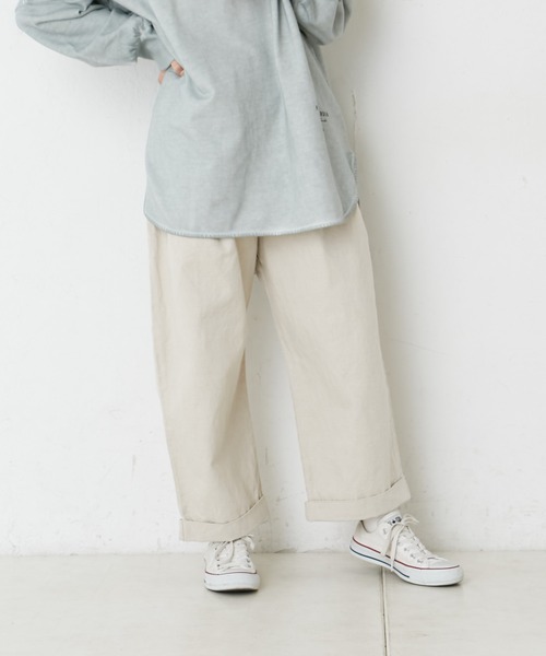 PUAL CE CIN（ピュアルセシン）の「綿麻タックパンツ（その他パンツ・レディース・オフホワイト/ナチュラル/チャコールグレー・FREE）」の15枚目の写真