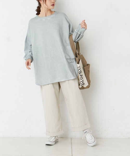 PUAL CE CIN（ピュアルセシン）の「綿麻タックパンツ（その他パンツ・レディース・オフホワイト/ナチュラル/チャコールグレー・FREE）」の5枚目の写真