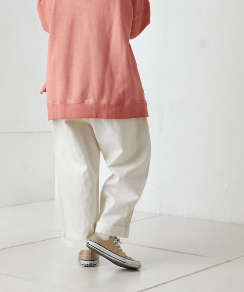 PUAL CE CIN（ピュアルセシン）の「綿麻タックパンツ（その他パンツ・レディース・オフホワイト/ナチュラル/チャコールグレー・FREE）」の7枚目の写真