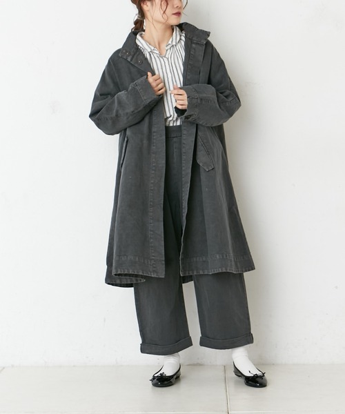 PUAL CE CIN（ピュアルセシン）の「綿麻タックパンツ（その他パンツ・レディース・オフホワイト/ナチュラル/チャコールグレー・FREE）」の6枚目の写真