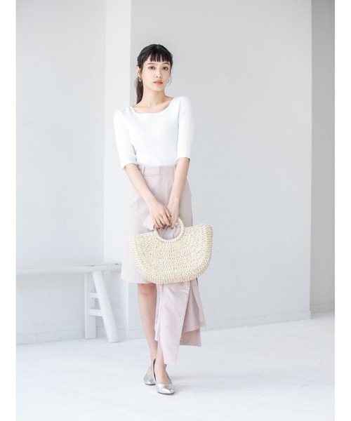 fifth(フィフス)の「スクエアネック五分袖リブニット(ニット/セーター・レディース・ライトグリーン/ホワイト/ラベンダー・MEDIUM)」の16枚目の写真