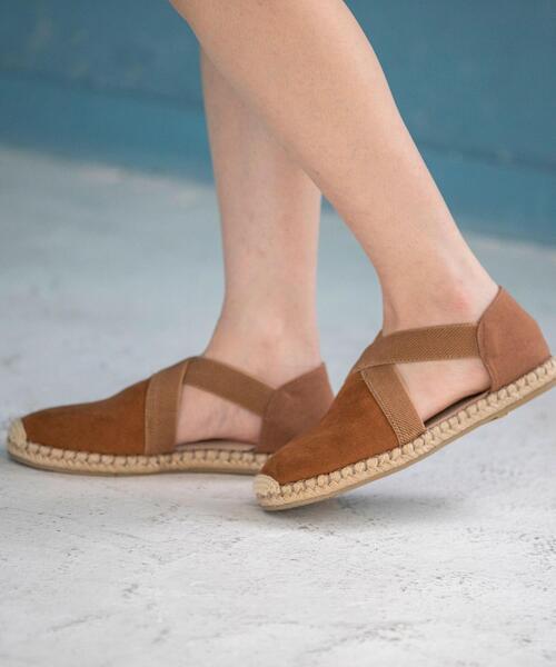coen（コーエン）の「§クロスゴムフラットエスパドリーユ（サンダル・レディース・ブラウン/ブラック/ダークグリーン・SMALL/MEDIUM/LARGE）」の13枚目の写真