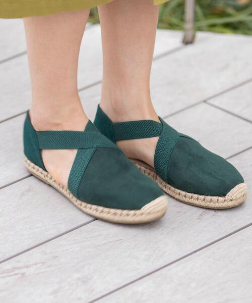 coen（コーエン）の「§クロスゴムフラットエスパドリーユ（サンダル・レディース・ブラウン/ブラック/ダークグリーン・SMALL/MEDIUM/LARGE）」の5枚目の写真
