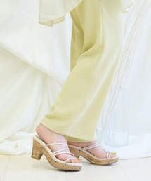 NOFALL（ノーフォール）の「コードストラップコルク風チャンキーヒールサンダル（サンダル）」