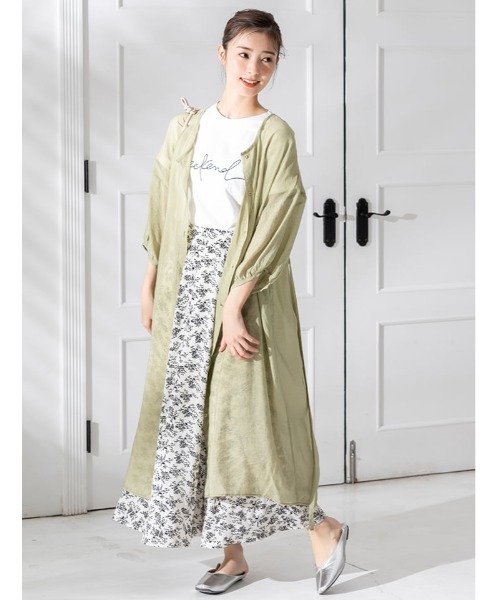 fifth（フィフス）の「ロングシアーシャツ（シャツ/ブラウス・レディース・ラベンダー/グレイッシュベージュ/オレンジ/グリーン/ブラック・MEDIUM）」の3枚目の写真