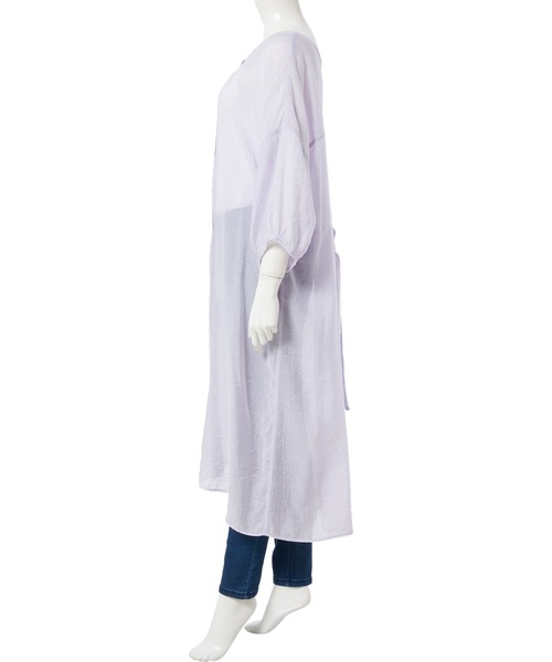 fifth（フィフス）の「ロングシアーシャツ（シャツ/ブラウス・レディース・ラベンダー/グレイッシュベージュ/オレンジ/グリーン/ブラック・MEDIUM）」の6枚目の写真