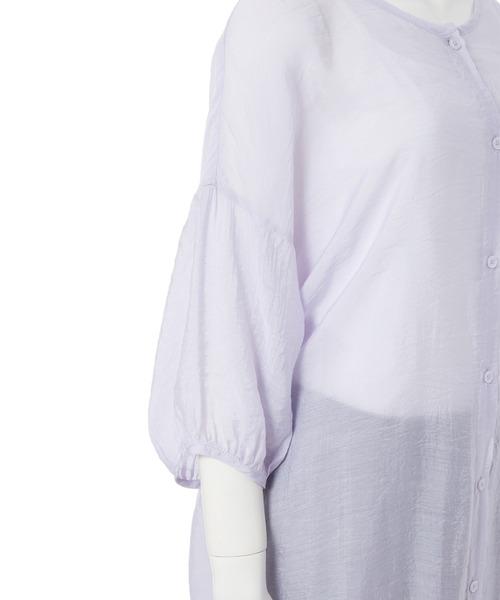 fifth（フィフス）の「ロングシアーシャツ（シャツ/ブラウス・レディース・ラベンダー/グレイッシュベージュ/オレンジ/グリーン/ブラック・MEDIUM）」の10枚目の写真