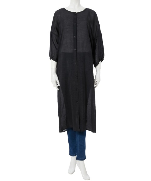 fifth（フィフス）の「ロングシアーシャツ（シャツ/ブラウス・レディース・ラベンダー/グレイッシュベージュ/オレンジ/グリーン/ブラック・MEDIUM）」の20枚目の写真