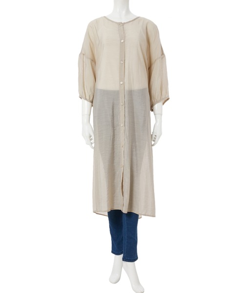 fifth（フィフス）の「ロングシアーシャツ（シャツ/ブラウス・レディース・ラベンダー/グレイッシュベージュ/オレンジ/グリーン/ブラック・MEDIUM）」の18枚目の写真