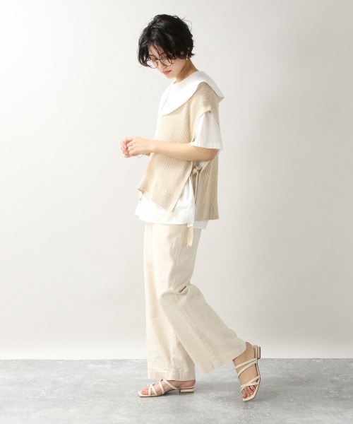 RAGEBLUE（レイジブルー）の「サイドリボンローゲージサマーニットベスト/948039（ベスト・レディース・オフホワイト/ブラック・FREE）」の15枚目の写真