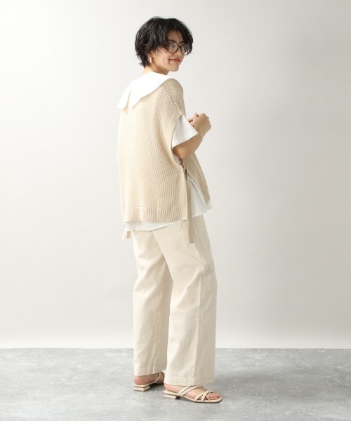 RAGEBLUE（レイジブルー）の「サイドリボンローゲージサマーニットベスト/948039（ベスト・レディース・オフホワイト/ブラック・FREE）」の17枚目の写真