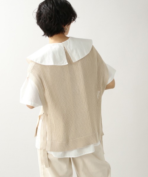 RAGEBLUE（レイジブルー）の「サイドリボンローゲージサマーニットベスト/948039（ベスト・レディース・オフホワイト/ブラック・FREE）」の12枚目の写真