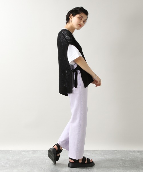 RAGEBLUE（レイジブルー）の「サイドリボンローゲージサマーニットベスト/948039（ベスト・レディース・オフホワイト/ブラック・FREE）」の19枚目の写真