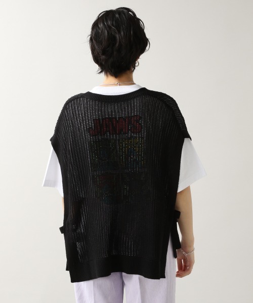 RAGEBLUE（レイジブルー）の「サイドリボンローゲージサマーニットベスト/948039（ベスト・レディース・オフホワイト/ブラック・FREE）」の16枚目の写真