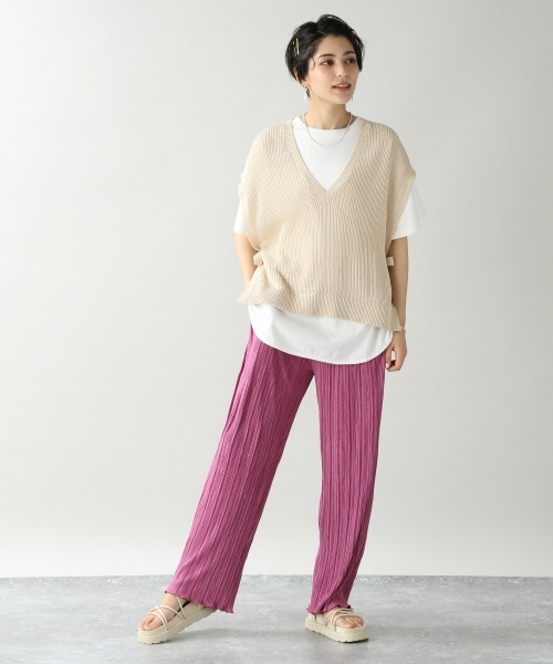 RAGEBLUE（レイジブルー）の「サイドリボンローゲージサマーニットベスト/948039（ベスト・レディース・オフホワイト/ブラック・FREE）」の22枚目の写真