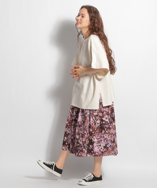 ichi（イチ）の「【ichi(イチ)】ペイントフラワー柄スカート（スカート・レディース・ピンク/ブルー・FREE）」の6枚目の写真