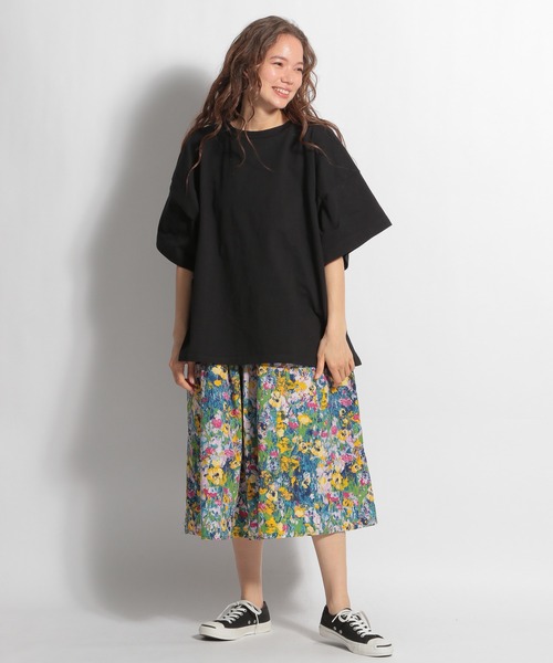 ichi（イチ）の「【ichi(イチ)】ペイントフラワー柄スカート（スカート・レディース・ピンク/ブルー・FREE）」の3枚目の写真