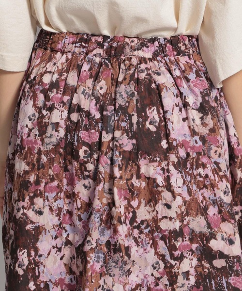 ichi（イチ）の「【ichi(イチ)】ペイントフラワー柄スカート（スカート・レディース・ピンク/ブルー・FREE）」の4枚目の写真