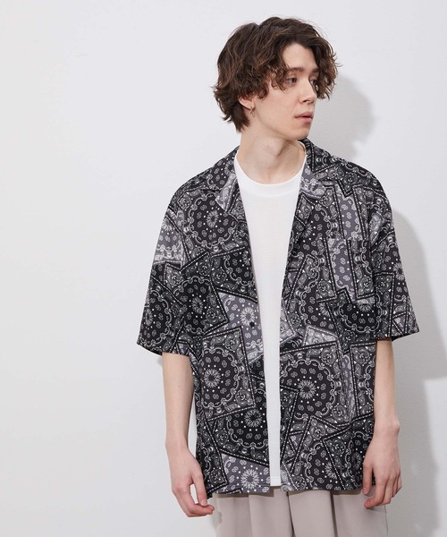 JUNRED(ジュンレッド)の「ウェーブワッフルオープンカラーシャツ(シャツ/ブラウス・メンズ・ブラウン/ブルー/ブラック系その他/ベージュ・LL/L/M)」の8枚目の写真