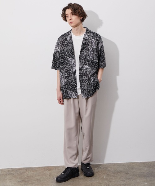 JUNRED(ジュンレッド)の「ウェーブワッフルオープンカラーシャツ(シャツ/ブラウス・メンズ・ブラウン/ブルー/ブラック系その他/ベージュ・LL/L/M)」の10枚目の写真