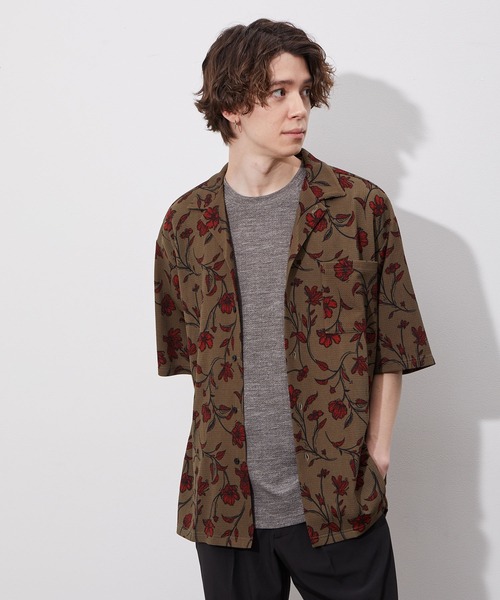 JUNRED(ジュンレッド)の「ウェーブワッフルオープンカラーシャツ(シャツ/ブラウス・メンズ・ブラウン/ブルー/ブラック系その他/ベージュ・LL/L/M)」の12枚目の写真