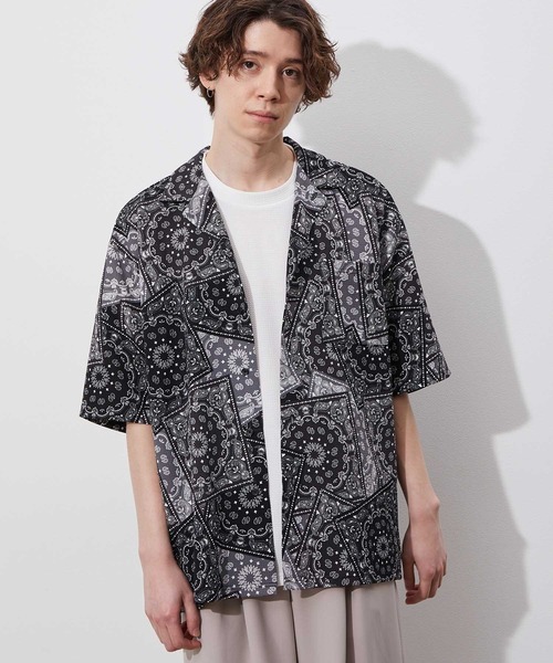 JUNRED(ジュンレッド)の「ウェーブワッフルオープンカラーシャツ(シャツ/ブラウス・メンズ・ブラウン/ブルー/ブラック系その他/ベージュ・LL/L/M)」の7枚目の写真