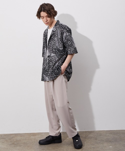 JUNRED(ジュンレッド)の「ウェーブワッフルオープンカラーシャツ(シャツ/ブラウス・メンズ・ブラウン/ブルー/ブラック系その他/ベージュ・LL/L/M)」の9枚目の写真