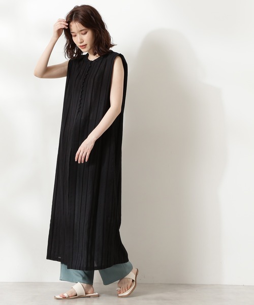 N.（N. Natural Beauty Basic）（エヌエヌナチュラルビューティーベーシック）の「◆ドビーストライプロングブラウス（シャツ/ブラウス・レディース・ブラック/オフホワイト/イエロー・MEDIUM）」の7枚目の写真