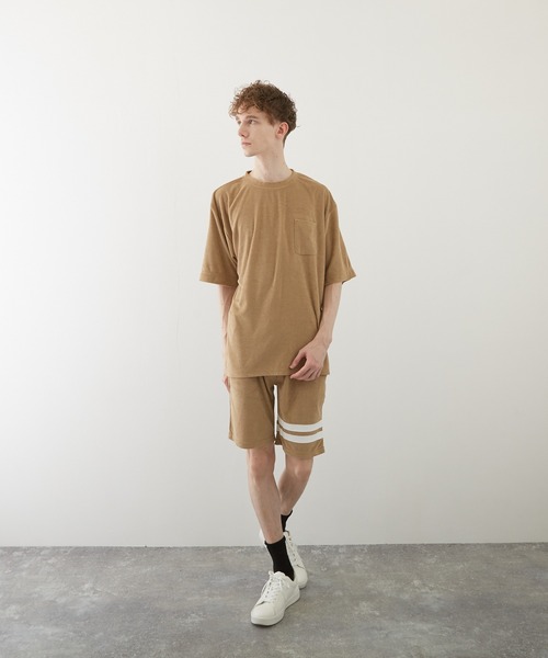 VIBGYOR(ヴィブジョー)の「【VIBGYOR BY AS】パイルボケ付き半袖クルー(BL)(Tシャツ/カットソー・メンズ・ブラック/イエロー系その他/ピンク/ネイビー/アイボリー/ベージュ・MEDIUM/LARGE)」の12枚目の写真