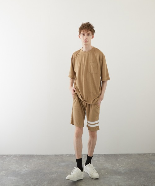 VIBGYOR(ヴィブジョー)の「【VIBGYOR BY AS】パイルボケ付き半袖クルー(BL)(Tシャツ/カットソー・メンズ・ブラック/イエロー系その他/ピンク/ネイビー/アイボリー/ベージュ・MEDIUM/LARGE)」の10枚目の写真