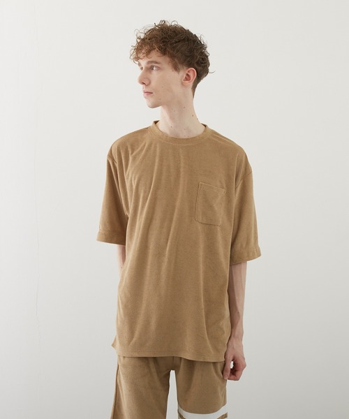 VIBGYOR(ヴィブジョー)の「【VIBGYOR BY AS】パイルボケ付き半袖クルー(BL)(Tシャツ/カットソー・メンズ・ブラック/イエロー系その他/ピンク/ネイビー/アイボリー/ベージュ・MEDIUM/LARGE)」の16枚目の写真