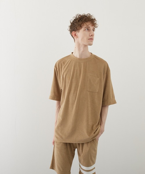 VIBGYOR(ヴィブジョー)の「【VIBGYOR BY AS】パイルボケ付き半袖クルー(BL)(Tシャツ/カットソー・メンズ・ブラック/イエロー系その他/ピンク/ネイビー/アイボリー/ベージュ・MEDIUM/LARGE)」の15枚目の写真