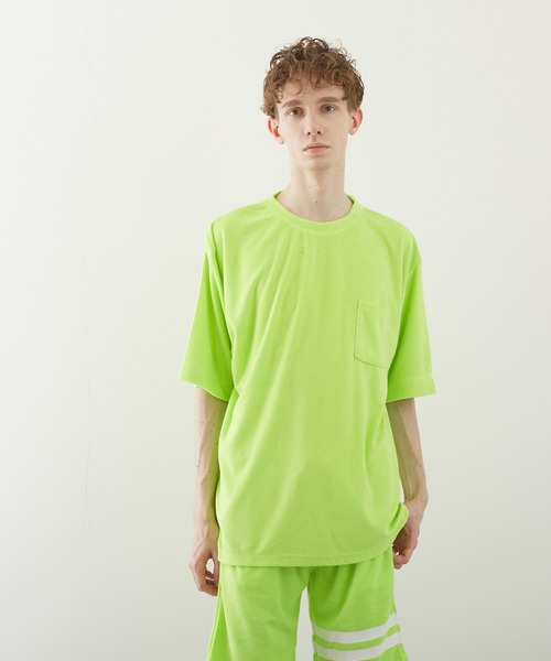 VIBGYOR(ヴィブジョー)の「【VIBGYOR BY AS】パイルボケ付き半袖クルー(BL)(Tシャツ/カットソー・メンズ・ブラック/イエロー系その他/ピンク/ネイビー/アイボリー/ベージュ・MEDIUM/LARGE)」の21枚目の写真