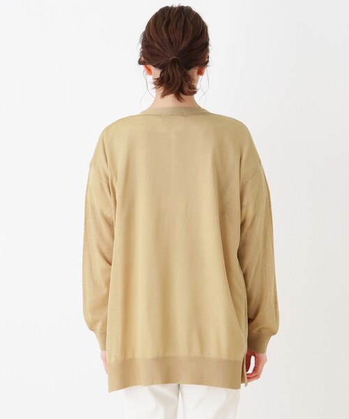 SHOO・LA・RUE（シューラルー）の「◆シアーニットカーディガン（カーディガン/ボレロ・レディース・ブラック/マスタード/ベージュ/オフホワイト・03/02/04）」の7枚目の写真