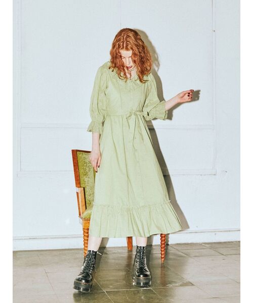 jouetie(ジュエティ)の「カットワークコットンワンピース(ワンピース・レディース・オフホワイト/ブラック/イエロー/グリーン・MEDIUM)」の3枚目の写真