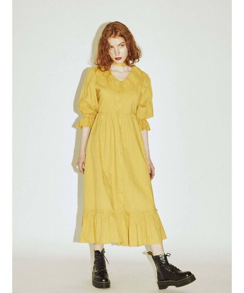 jouetie(ジュエティ)の「カットワークコットンワンピース(ワンピース・レディース・オフホワイト/ブラック/イエロー/グリーン・MEDIUM)」の20枚目の写真