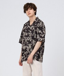 tk.TAKEO KIKUCHI | バイカラーフラワープリントシャツ（ユニセックスアイテム）(シャツ/ブラウス)