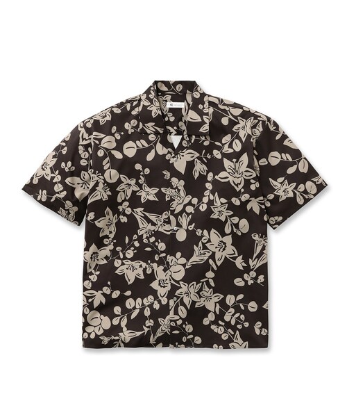 tk.TAKEO KIKUCHI（ティーケータケオキクチ）の「◆バイカラーフラワープリントシャツ（ユニセックスアイテム）（シャツ/ブラウス・メンズ・ベージュ系その他/モスグリーン系・02/03）」の3枚目の写真