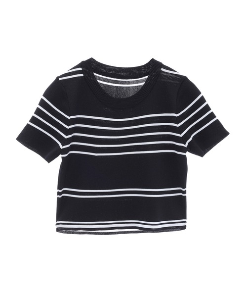 fifth（フィフス）の「マルチボーダークルーネックトップス（Tシャツ/カットソー・レディース・ホワイト/ブラック・MEDIUM）」の3枚目の写真