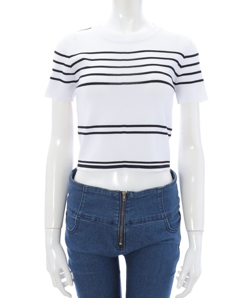 fifth（フィフス）の「マルチボーダークルーネックトップス（Tシャツ/カットソー・レディース・ホワイト/ブラック・MEDIUM）」の10枚目の写真