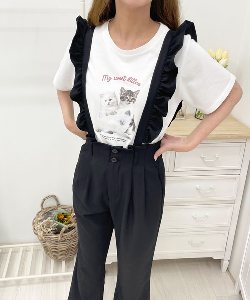 apres jour（アプレジュール）の「フリルサス付きパンツ【ZOZOTOWN限定アイテム】（サロペット/オーバーオール・レディース・モカ/アイボリー/ピンクベージュ/ブラック・MEDIUM/SMALL/X-LARGE）」の12枚目の写真