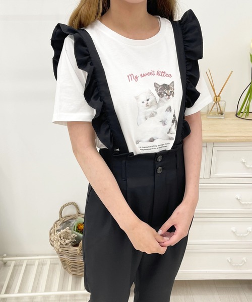 apres jour（アプレジュール）の「フリルサス付きパンツ【ZOZOTOWN限定アイテム】（サロペット/オーバーオール・レディース・モカ/アイボリー/ピンクベージュ/ブラック・MEDIUM/SMALL/X-LARGE）」の15枚目の写真