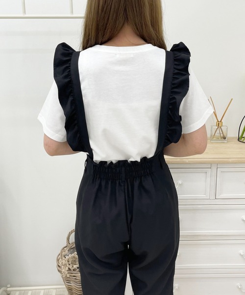 apres jour（アプレジュール）の「フリルサス付きパンツ【ZOZOTOWN限定アイテム】（サロペット/オーバーオール・レディース・モカ/アイボリー/ピンクベージュ/ブラック・MEDIUM/SMALL/X-LARGE）」の16枚目の写真