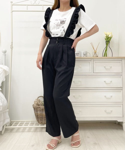 apres jour（アプレジュール）の「フリルサス付きパンツ【ZOZOTOWN限定アイテム】（サロペット/オーバーオール・レディース・モカ/アイボリー/ピンクベージュ/ブラック・MEDIUM/SMALL/X-LARGE）」の18枚目の写真