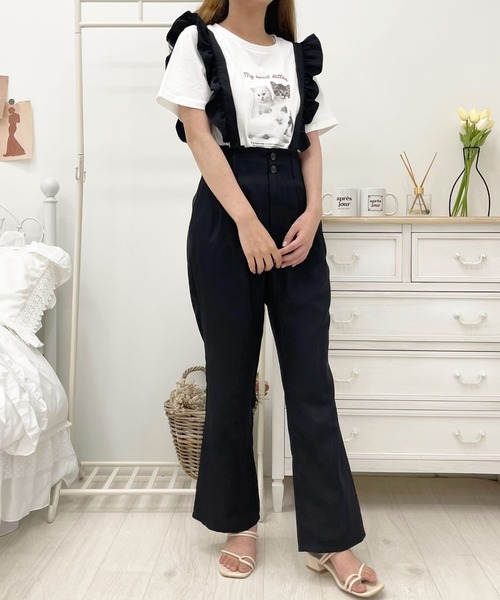 apres jour（アプレジュール）の「フリルサス付きパンツ【ZOZOTOWN限定アイテム】（サロペット/オーバーオール・レディース・モカ/アイボリー/ピンクベージュ/ブラック・MEDIUM/SMALL/X-LARGE）」の19枚目の写真