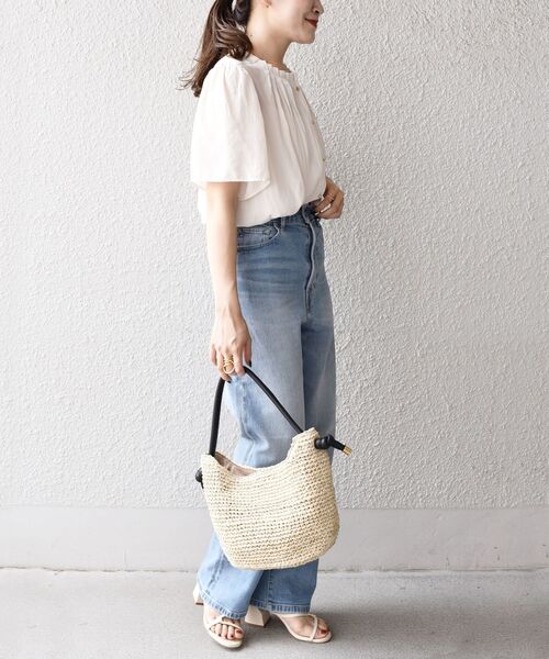 SHIPS（シップス）の「〈抗菌防臭〉2WAYカッセンタックショートスリーブブラウス（シャツ/ブラウス・レディース・ベージュ/ネイビー・ONE SIZE）」の17枚目の写真