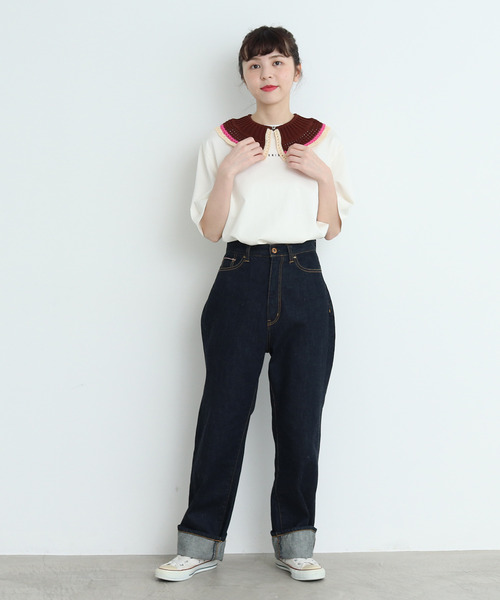 CHILD WOMAN(チャイルドウーマン)の「綿リリヤンかぎ針風 つけ衿(付け襟・レディース・ブラウン/ネイビー・FREE)」の9枚目の写真