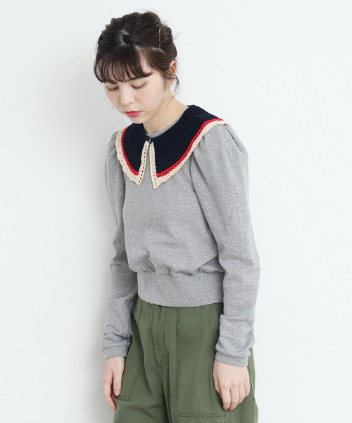 CHILD WOMAN(チャイルドウーマン)の「綿リリヤンかぎ針風 つけ衿(付け襟・レディース・ブラウン/ネイビー・FREE)」の12枚目の写真