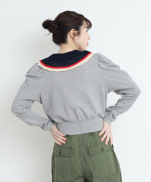 CHILD WOMAN(チャイルドウーマン)の「綿リリヤンかぎ針風 つけ衿(付け襟・レディース・ブラウン/ネイビー・FREE)」の13枚目の写真